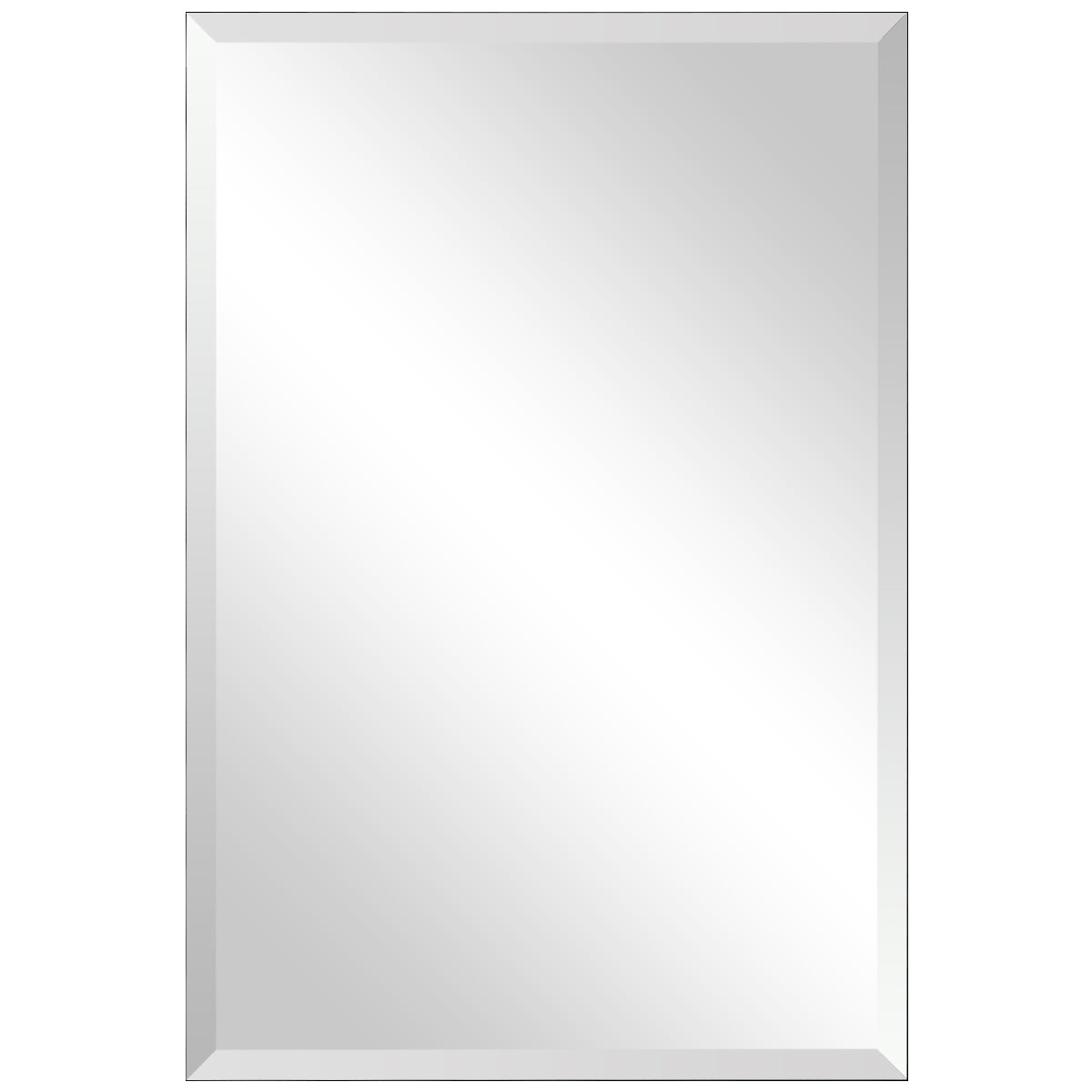 Topbuy 24'' X 36'' Beveled Silver Mirror Frameless Rectangle Mirror Wall Mounted Bathroom Mirror