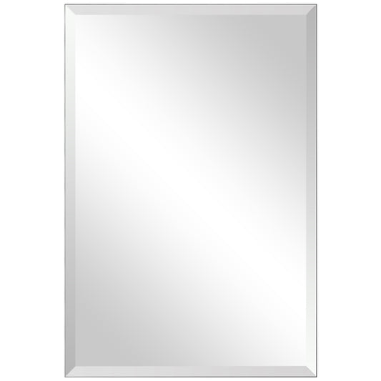 Topbuy 24'' X 36'' Beveled Silver Mirror Frameless Rectangle Mirror Wall Mounted Bathroom Mirror