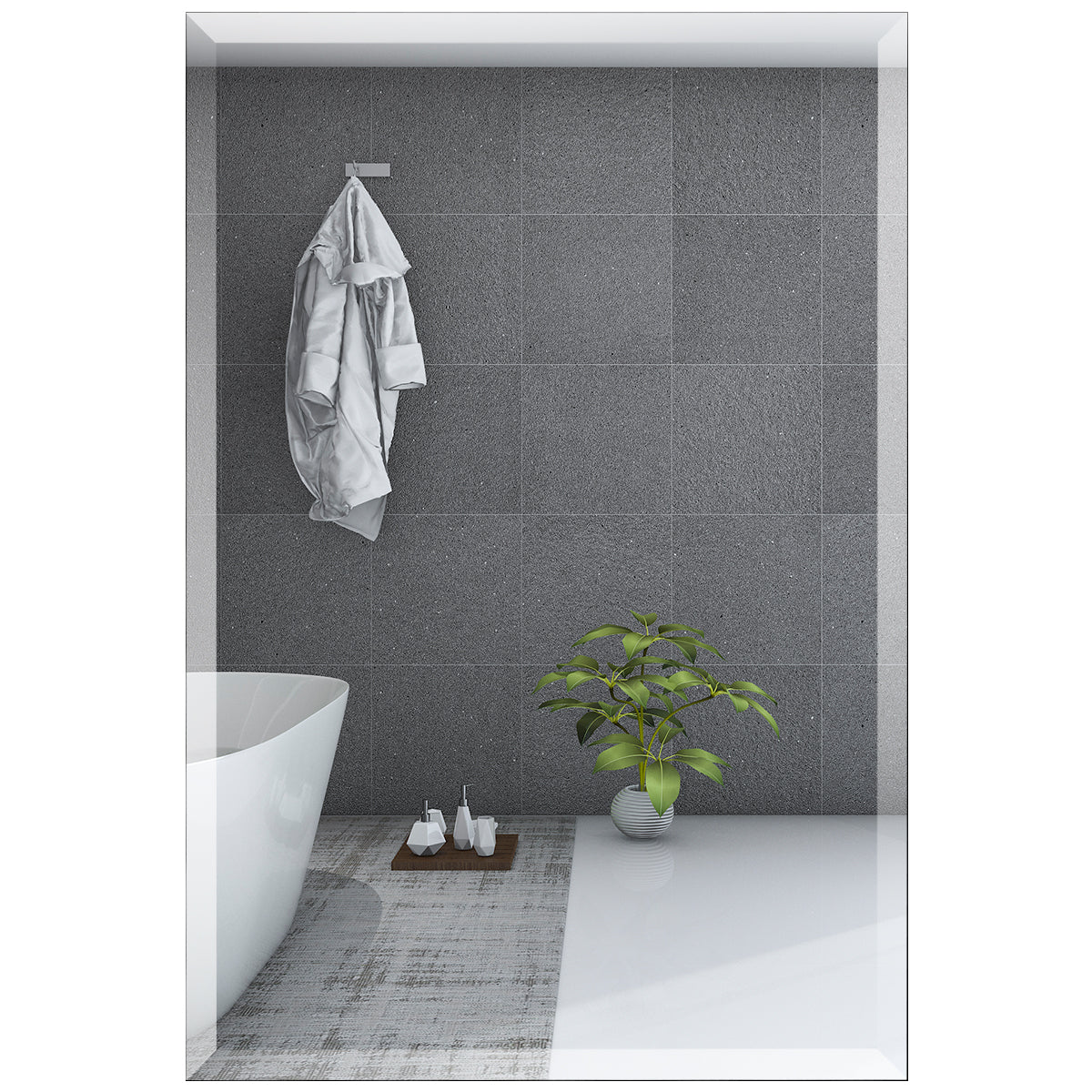 Topbuy 24'' X 36'' Beveled Silver Mirror Frameless Rectangle Mirror Wall Mounted Bathroom Mirror