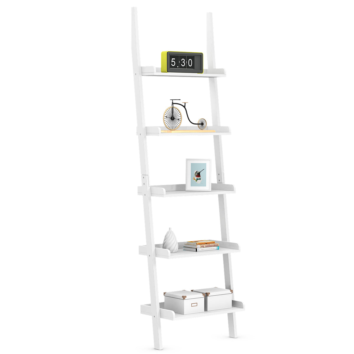 Topbuy 5 Layers Display Shelves Bookcase Shelving Unit Storage Wall Stand  Black