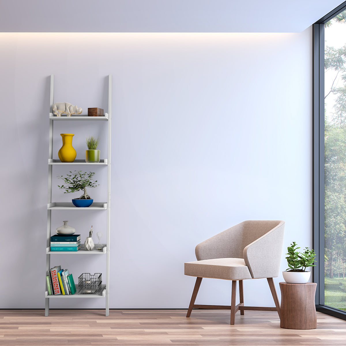 Topbuy 5 Layers Display Shelves Bookcase Shelving Unit Storage Wall Stand  Black