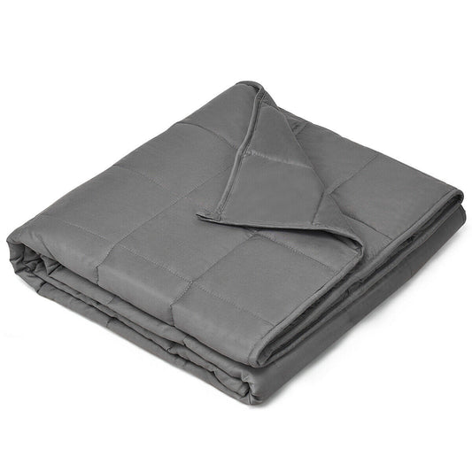 Topbuy 7 lbs Weighted Blankets 100% Cotton Glass Beads Filler  Full/Queen Size Dark Gray