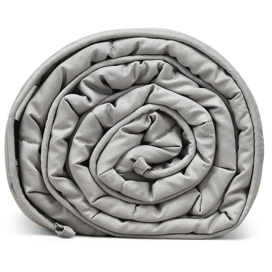 Topbuy Weighted Blankets 100% Cotton Glass Beads Filler Queen/King Size Light Gray