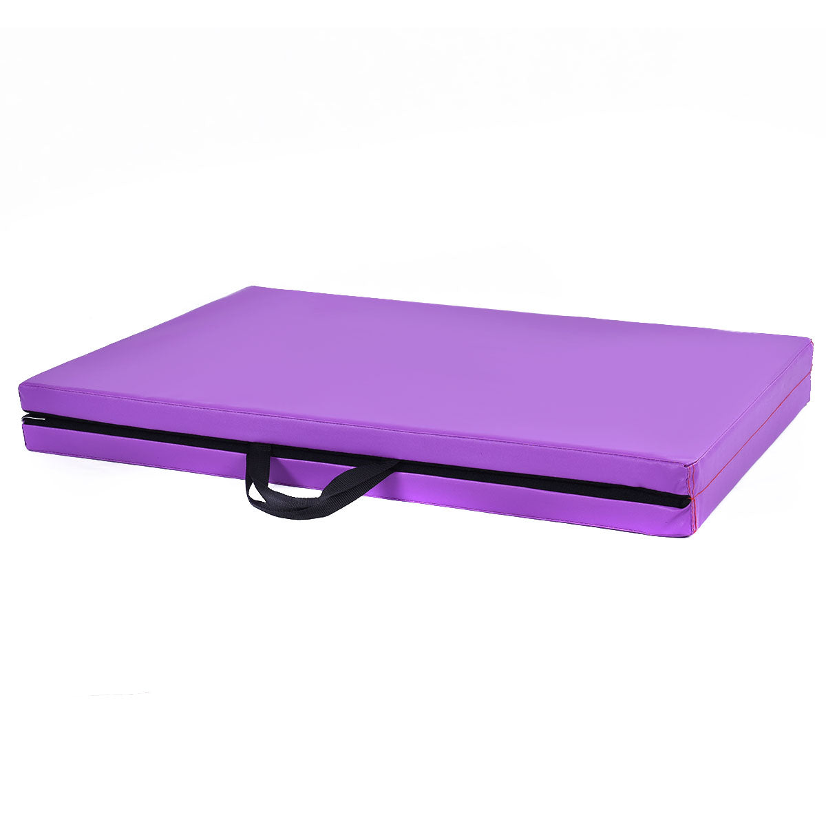 Topbuy 6'x 2' Foldable Gymnastics Mat Flippable Two Panel Thick Cushion for Gym Fitness