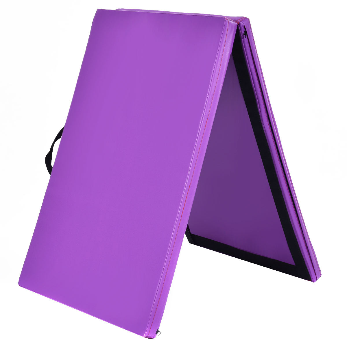 Topbuy 6'x 2' Foldable Gymnastics Mat Flippable Two Panel Thick Cushion for Gym Fitness