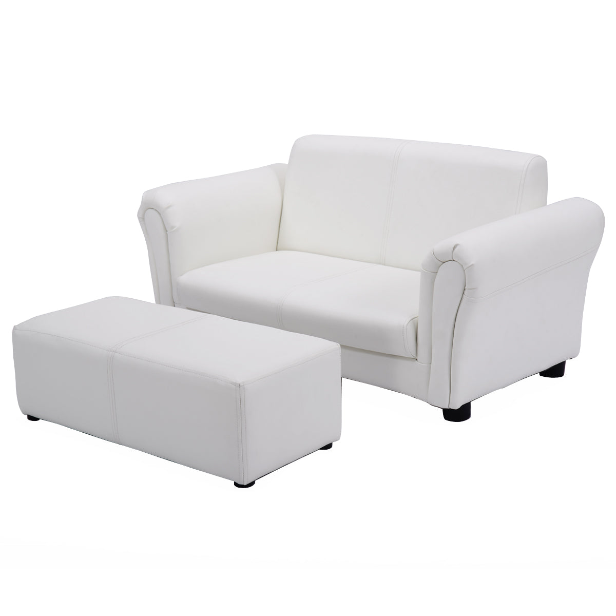 Topbuy Kids Sofa Upholstered Lounge Children Couch Ottoman w/ Armrest