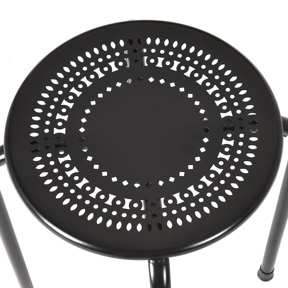 Topbuy Set of 6 Stackable Stools Metal Chair Dining Set w/ Round Top