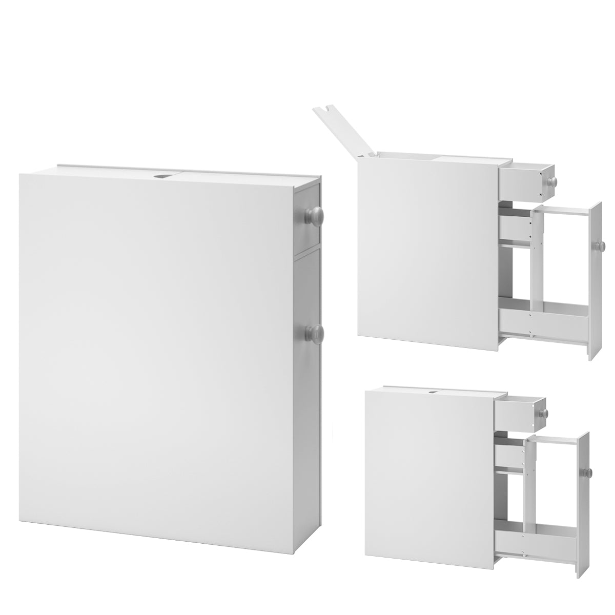 Topbuy Storage Cabinet House Furniture Floor Cabinet Drawers Stand Storage MDF White