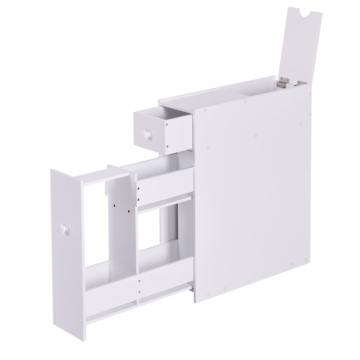 Topbuy Storage Cabinet House Furniture Floor Cabinet Drawers Stand Storage MDF White