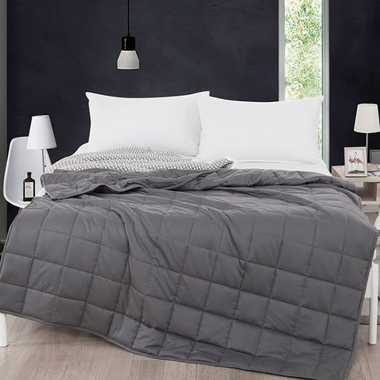 Topbuy 12 lbs Weighted Blankets 100% Cotton Glass Beads Filler  Full or Queen Size Dark Gray