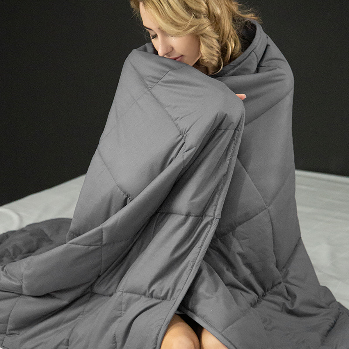 Patiojoy Weighted Blanket 100% Cotton with Glass Beads Filler