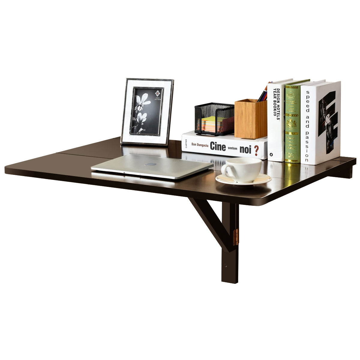 Topbuy Wall-Mounted Drop-Leaf Table Folding Space Saving Hanging Laptop Desk