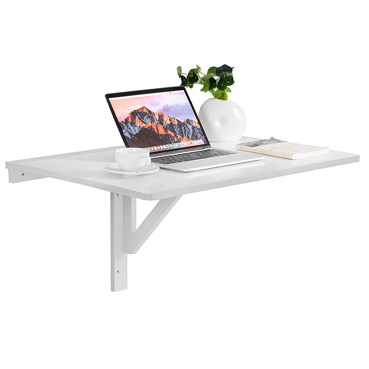 Topbuy Wall-Mounted Drop-Leaf Table Folding Space Saving Hanging Laptop Desk
