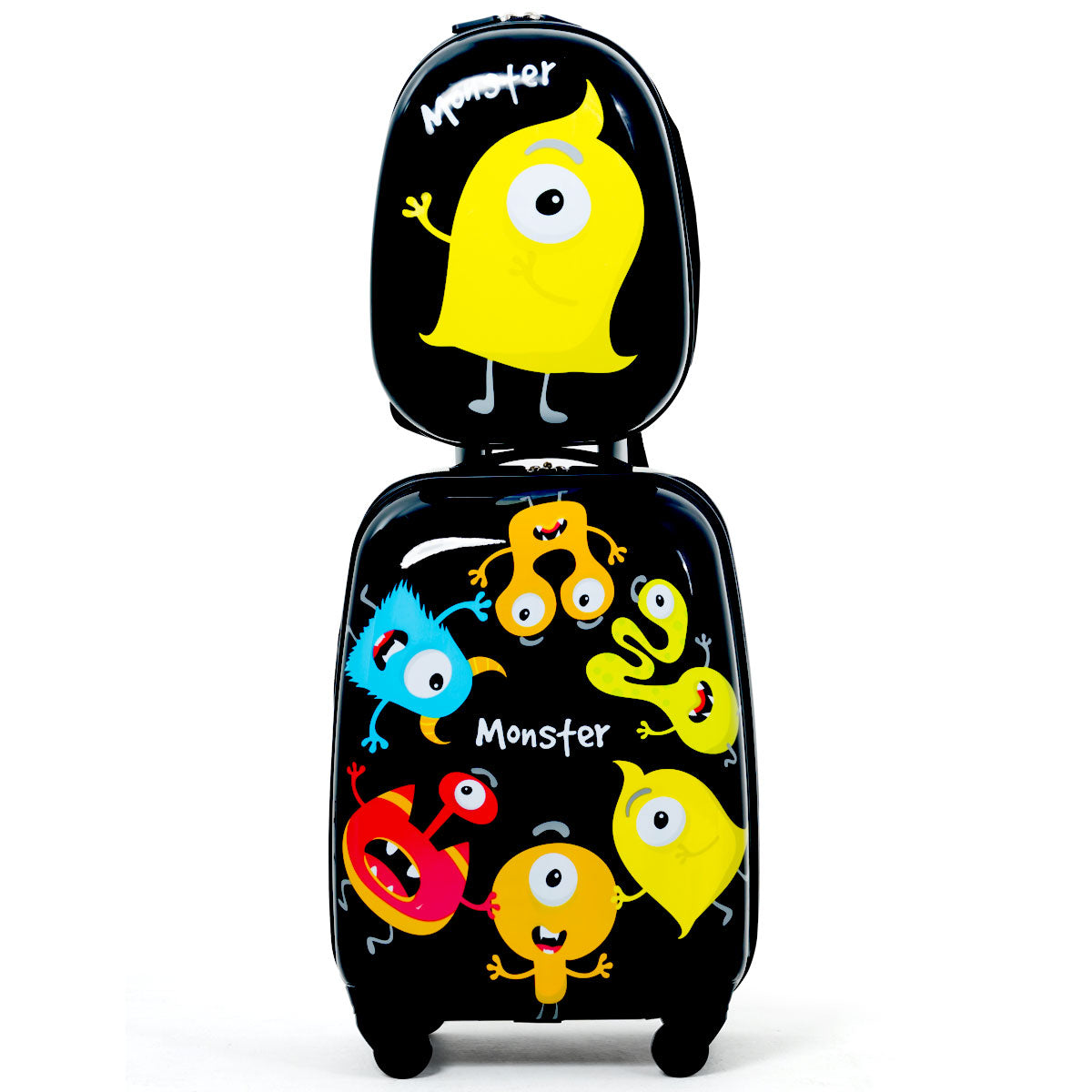 Topbuy 2PC Kid Luggage Set 12" Backpack & 16" Rolling Trolley Suitcase ABS for Travel