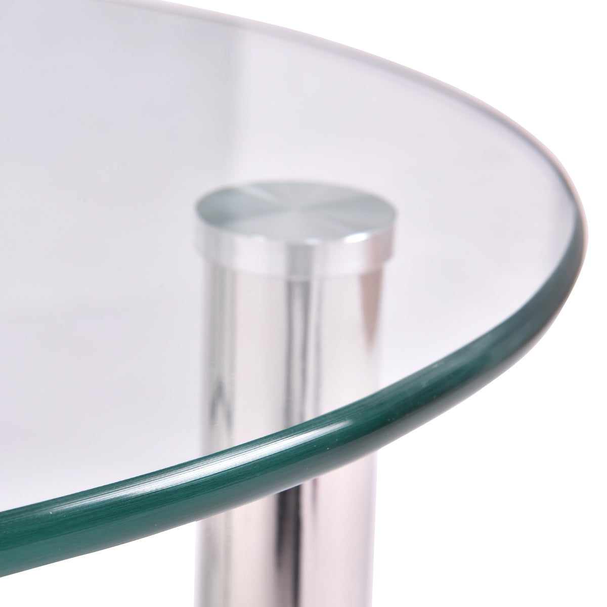 Topbuy Oval Coffee Table Tempered Glass Top Tea table w/ Chrome Base  for Living Room