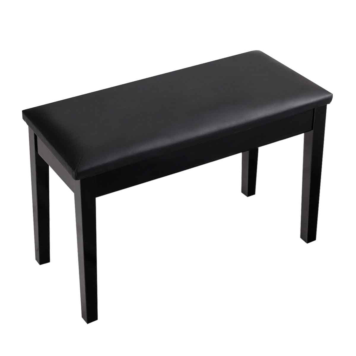 Topbuy PU Leather Piano Bench Solid Wood Padded Double Duet Keyboard Seat w/ Storage Box
