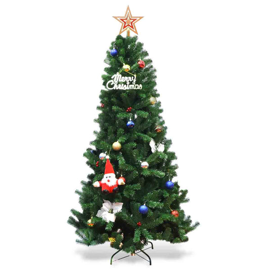 Patiojoy Round Tip PVC Artificial Christmas Tree with Metal Stand