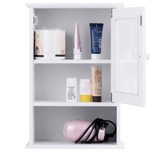 Costway Cabinet Wall Mounted Storage Bathroom Hanging Organize