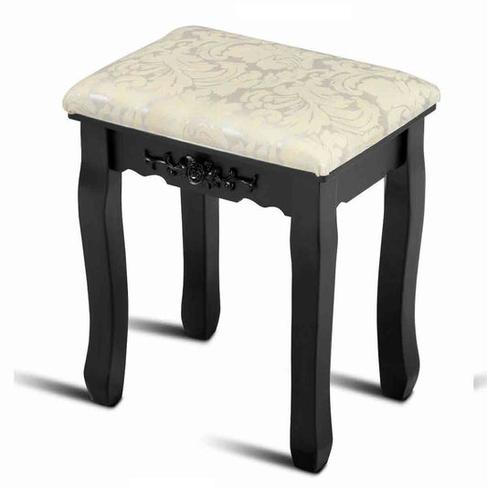 Topbuy MDF Dressing Stool Old-fashioned Vanity Chair Cushion Padded Seat