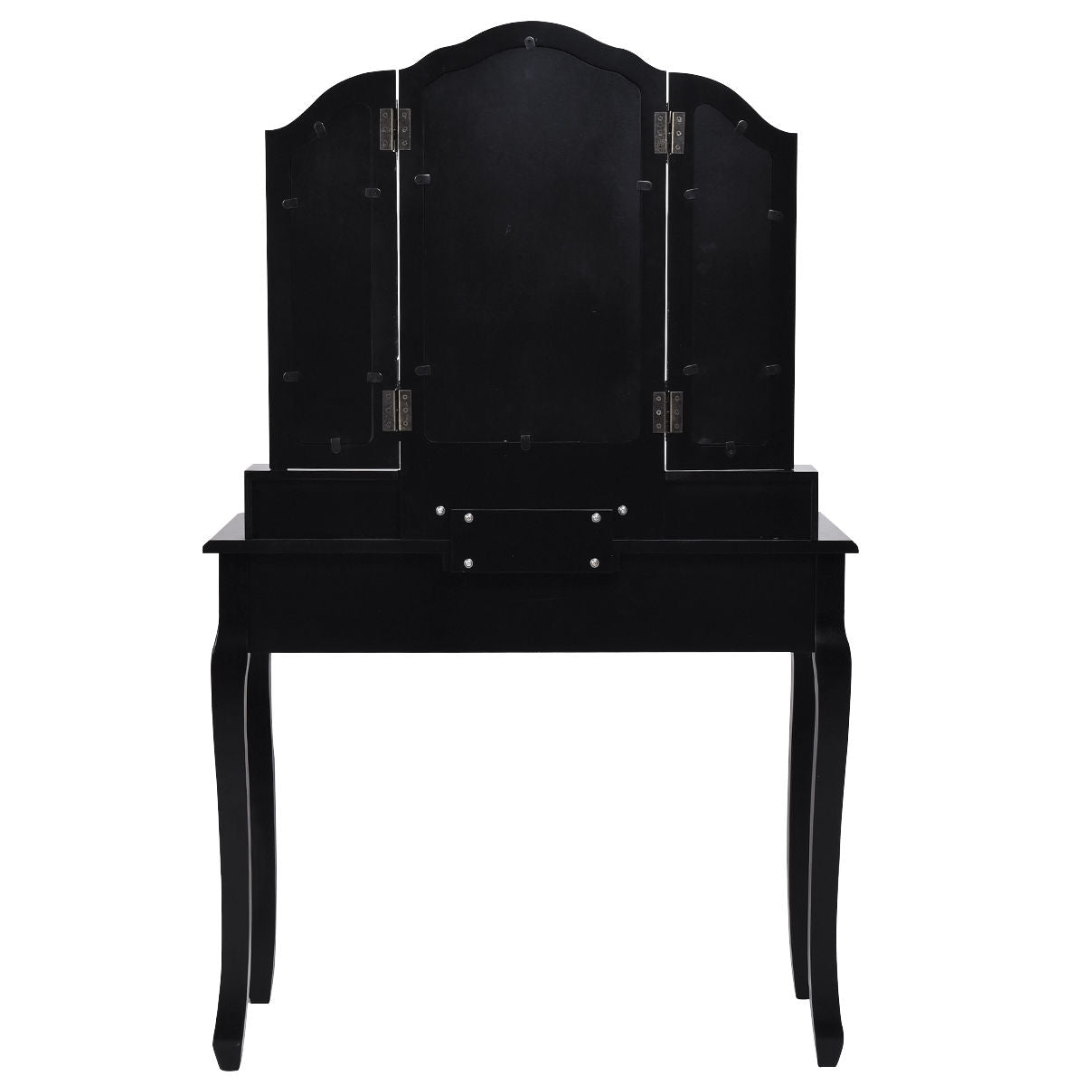 Topbuy Removable Tri-folding Mirror Vanity Table Unit Makeup Set w/  Stool & 4 Drawers