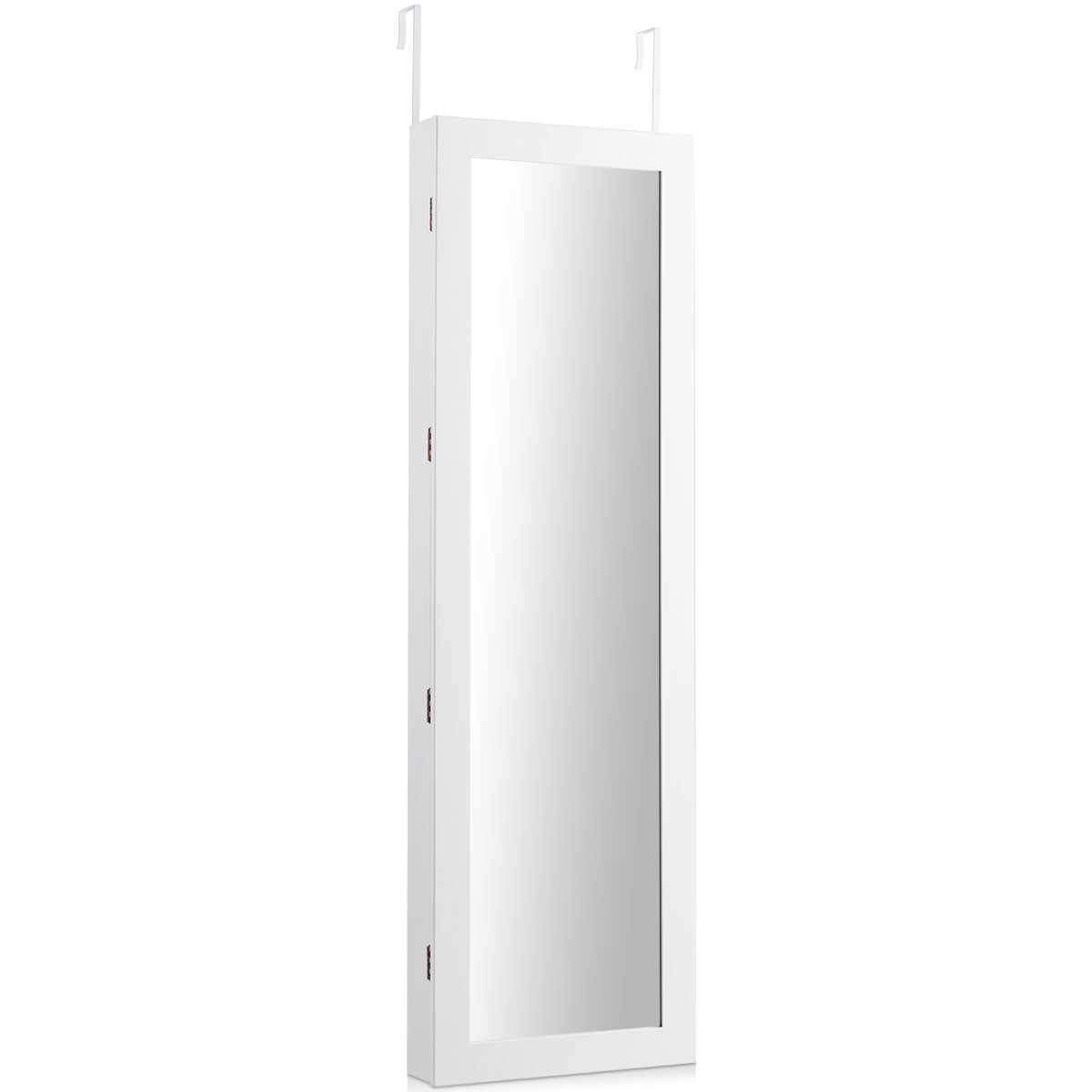 Topbuy Lockable Armoire Dressing Organizer Wall Door Mounted Mirrored Jewelry Cabinet  w/ LED Lights