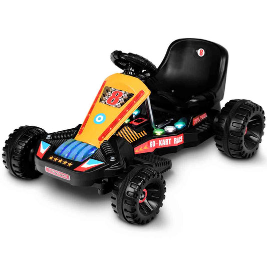Topbuy Kids Electric Powered Go Kart  4 Wheel Ride On Car Buggy Toy Racer Black