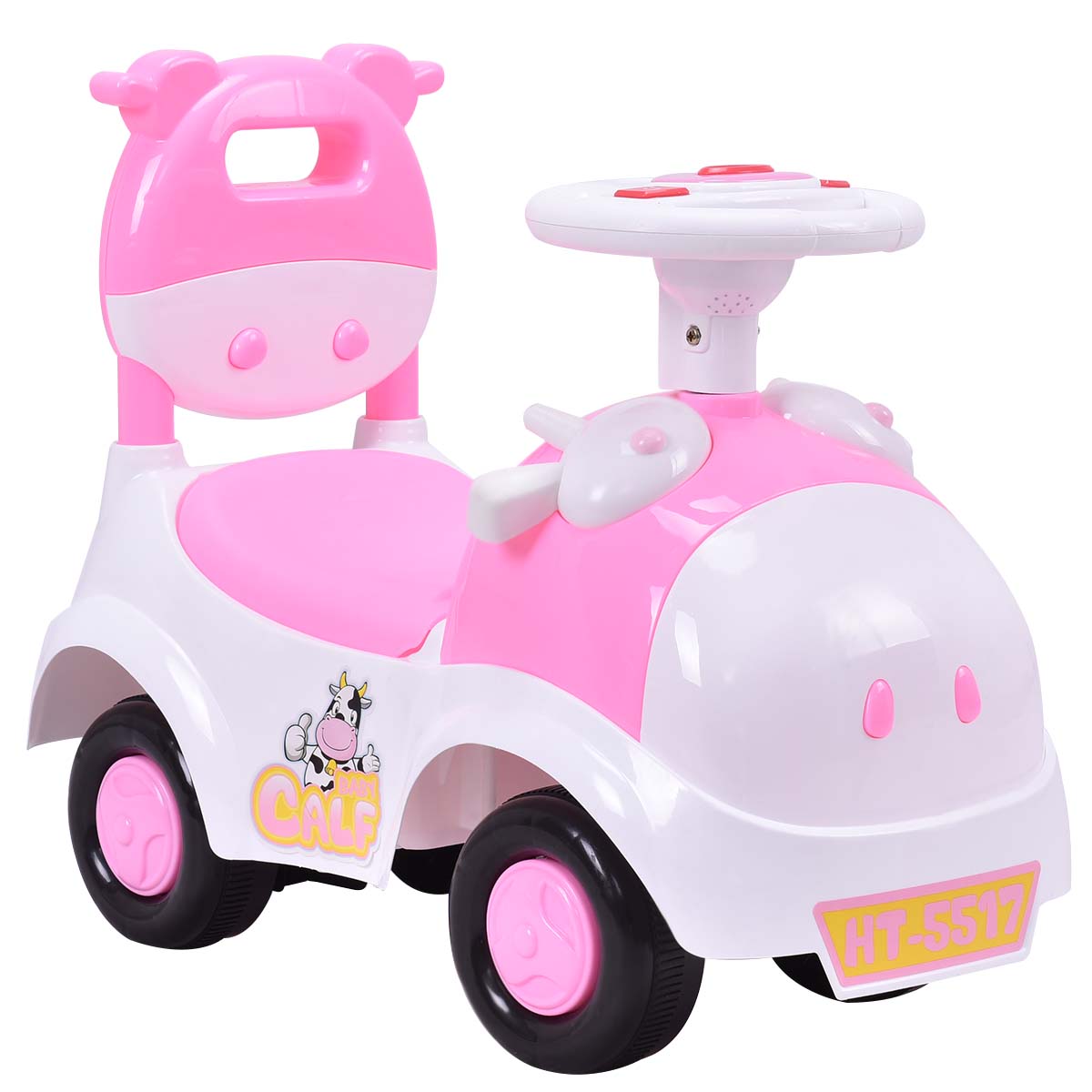 Topbuy Calf Sliding Car 3-in-1 Pushing Cart Walker Toddlers Ride On Toy w/ Sound & Storage