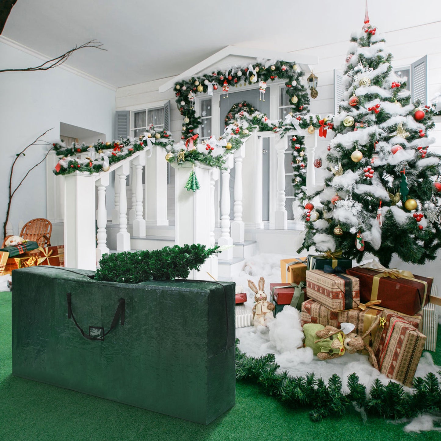 Topbuy Industrial Storage Bag for Christmas Tree Heavy Duty PE Hold 9ft Tree