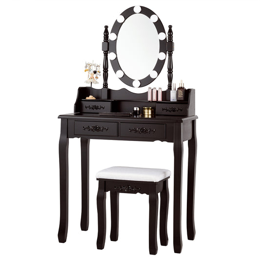 Topbuy Make-Up Vanity Table Dresser Set w/LED Light