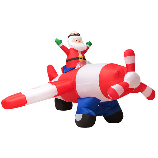 Topbuy Inflatable Santa Claus Flying Airplane Christmas Decoration