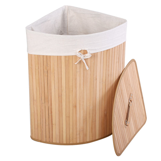 Costway Bamboo Hamper Laundry Basket Washing Clothes Storage Bin