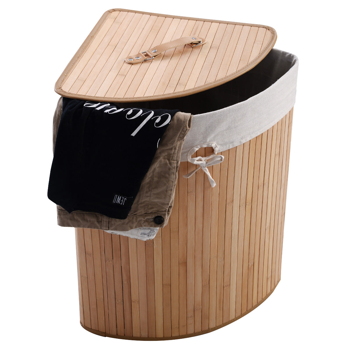 Costway Bamboo Hamper Laundry Basket Washing Clothes Storage Bin