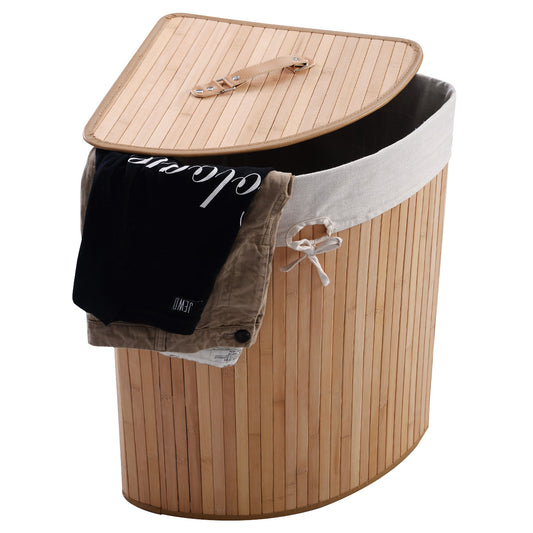 Costway Bamboo Hamper Laundry Basket Washing Clothes Storage Bin