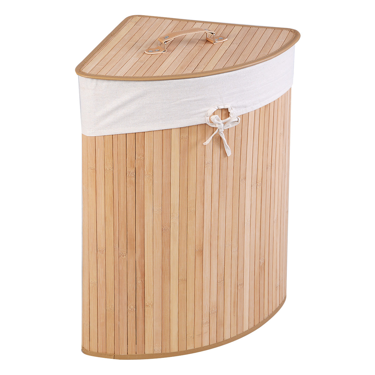 Costway Bamboo Hamper Laundry Basket Washing Clothes Storage Bin