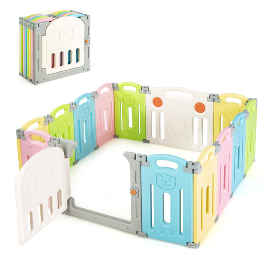 Topbuy 14 Panels Baby Playpen Kids Children Foldable Safety Activity Center