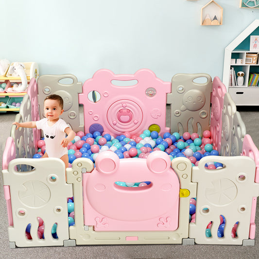 Topbuy Baby Playpen 14 Panels Foldable Kids' Safety Activity Center