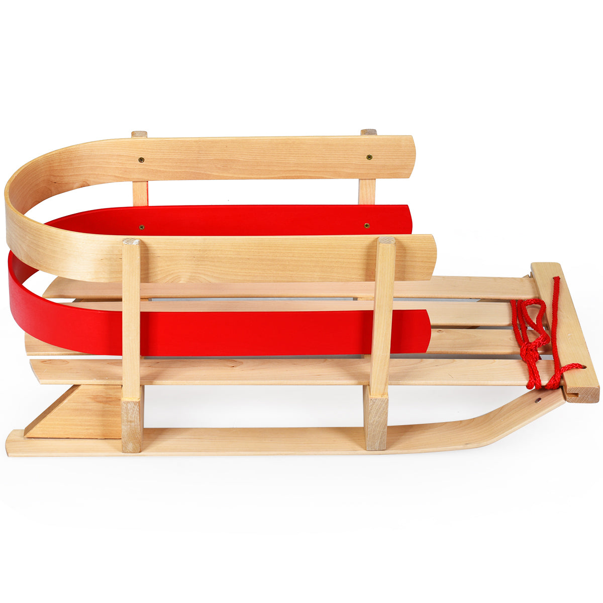 Topbuy Wooden Snow Sled for Kids Portable Outdoor Play Snow Toys