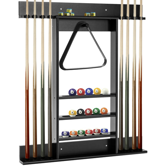 Topbuy Wall-Mounted Billiard Pool Cue Rack Pool Sticker Holder for Storing Cues & Pool Table Equipment Accessories