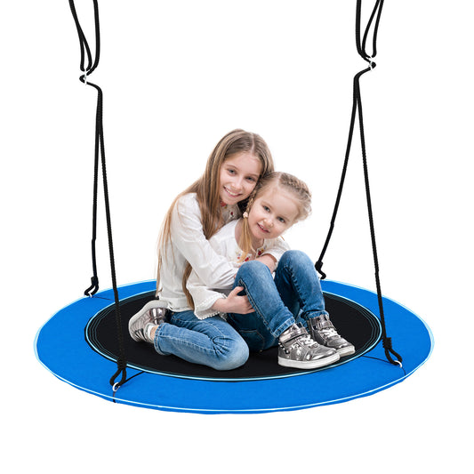 Topbuy 40inch Flying Saucer Tree Swing 660 lbs Capacity Outdoor Swing with Multi-colored LED Lights - 3 Light Modes Hanging Round Swing Rainbow