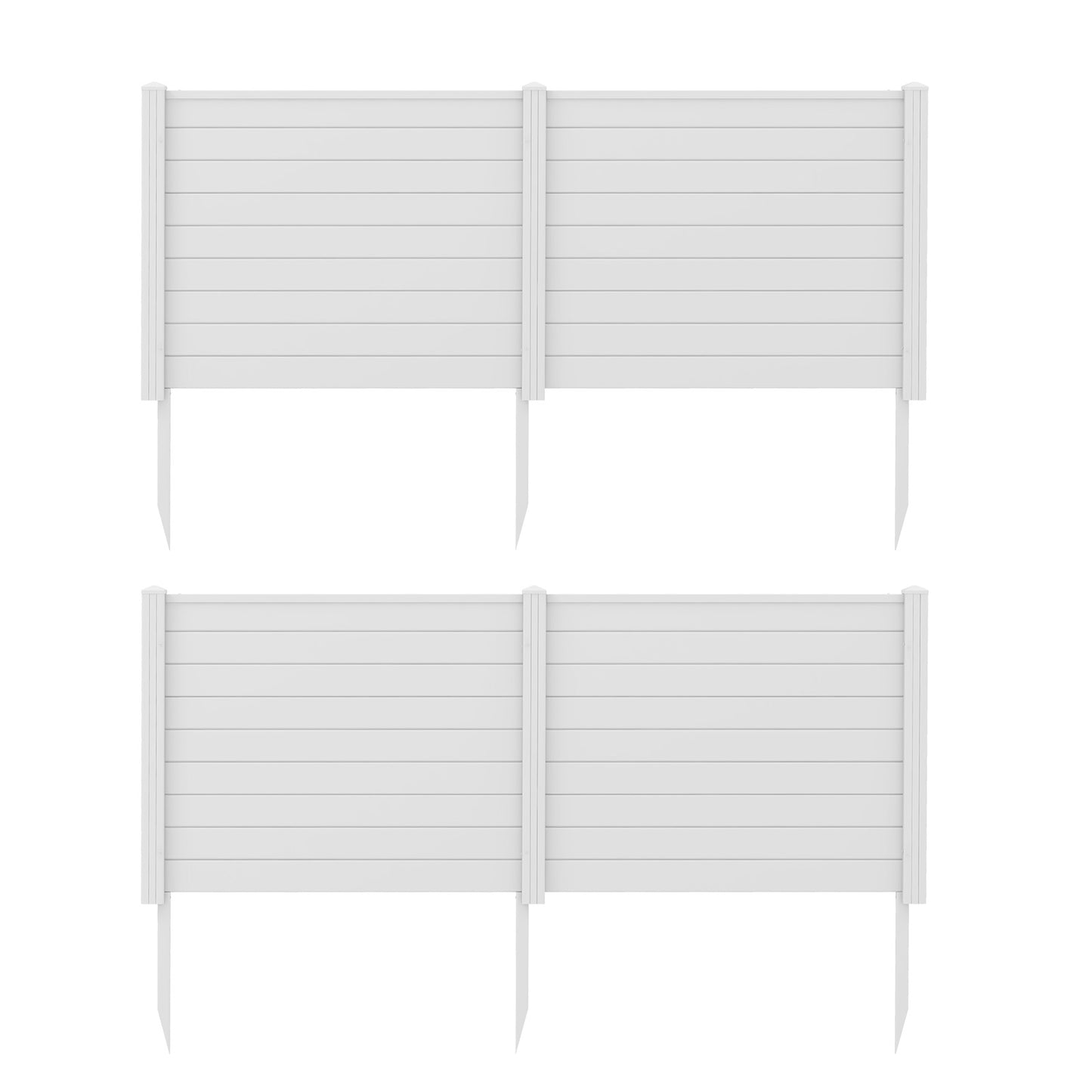 Topbuy 2PCS Air Conditioner Fence Decorative Trash Can Enclosure with Stakes 48 inch L x 37.5 inch H Pool Equipment Fence Screen White