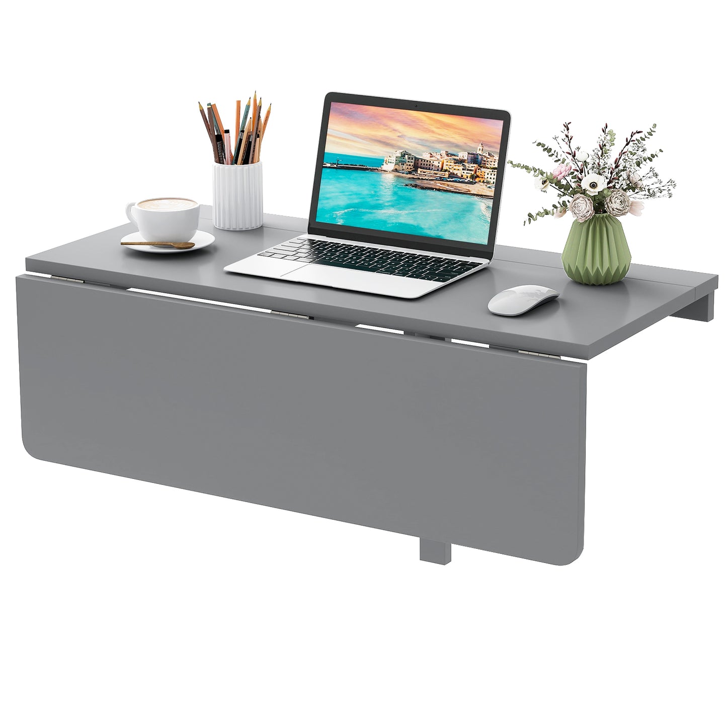Topbuy Wall-Mounted Drop-Leaf Table Folding Space Saving Hanging Laptop Desk