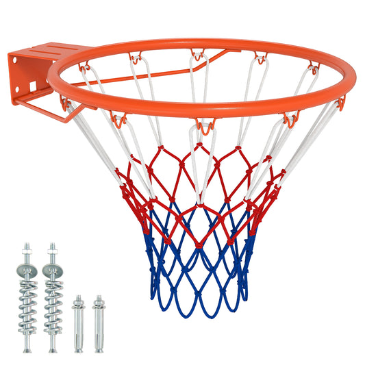 Topbuy 18" Standard Basketball Rim Replacement for Most Backboards Shock-absorbing Springs & Weather-resistant Net