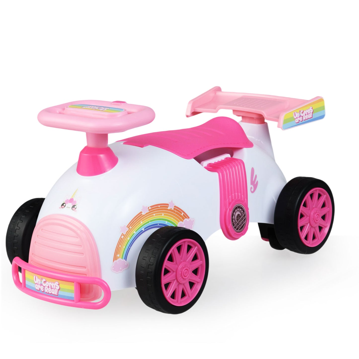 Patiojoy Kids Ride On Car Foot-to-Floor Sliding Toy with Music & Under-Seat Storage