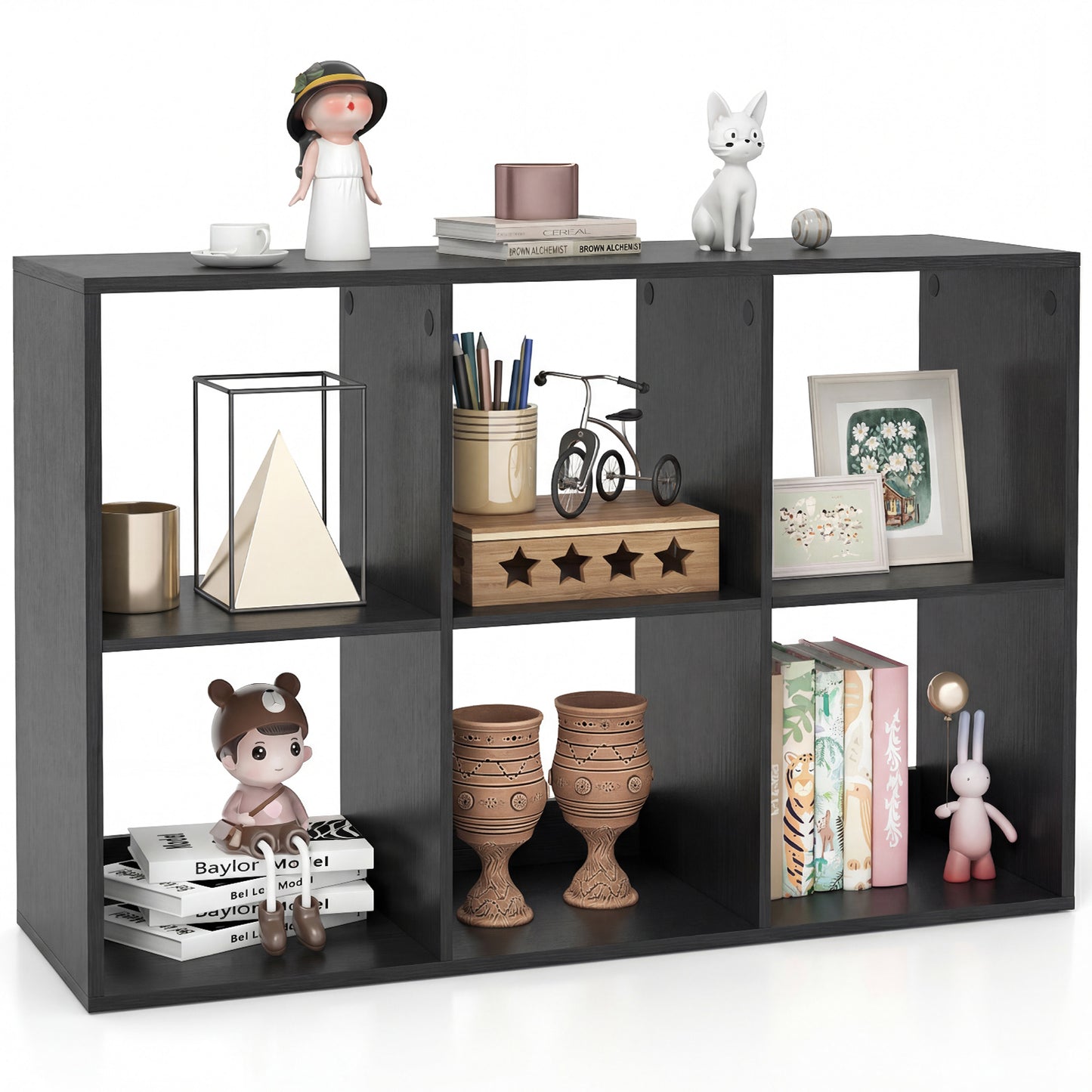 Patiojoy 6 Cube Bookcase Freestanding Bookcase with Open Back Home Storage Organizer Unit