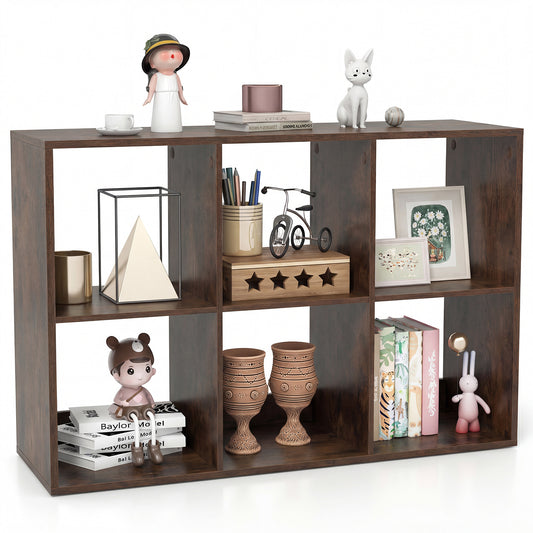Patiojoy 6 Cube Bookcase Freestanding Bookcase with Open Back Home Storage Organizer Unit