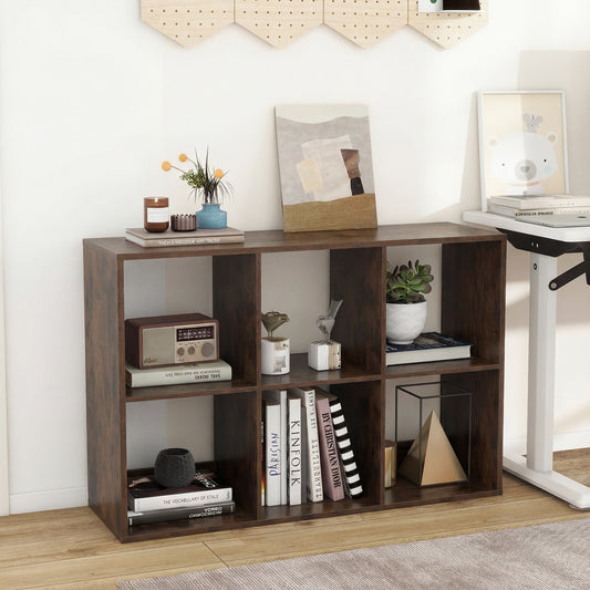 Patiojoy 6 Cube Bookcase Freestanding Bookcase with Open Back Home Storage Organizer Unit
