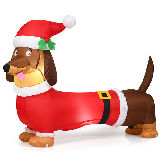 Topbuy 5 FT Christmas Inflatable Dog with Internal Bulbs& Waterproof Blower