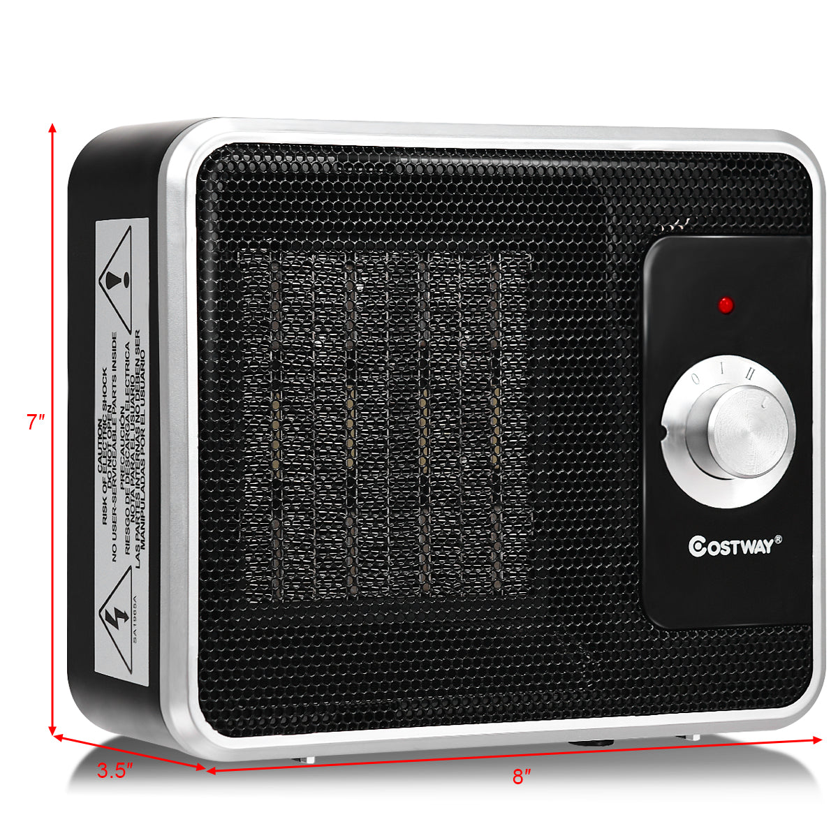 Topbuy 1200W PTC Space Heater Electric Safety Shut-Off Tilt Protection Heating Machine