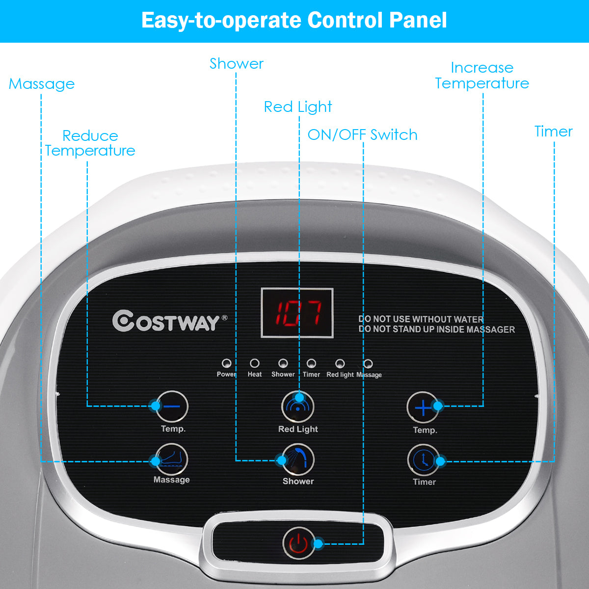 Topbuy Deep Soak Foot Spa Motorized Massager Electric Tub w/ Timer