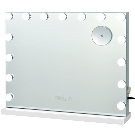 Topbuy Vanity Makeup Mirror Hollywood Cosmetic Mirror with 15 LED Bulbs & Touch Control